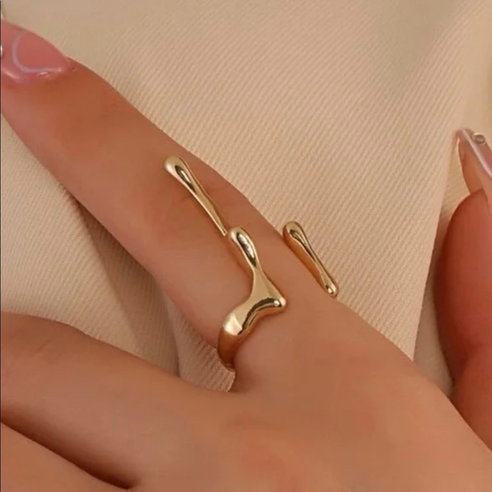 Gold Drip Cuff Ring
